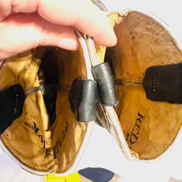 Red Hawk Boot Co.  Cowboy Boots Square Toe Leather-Unisex-Tan/Teal-Mexico-10? - Picture 14 of 16